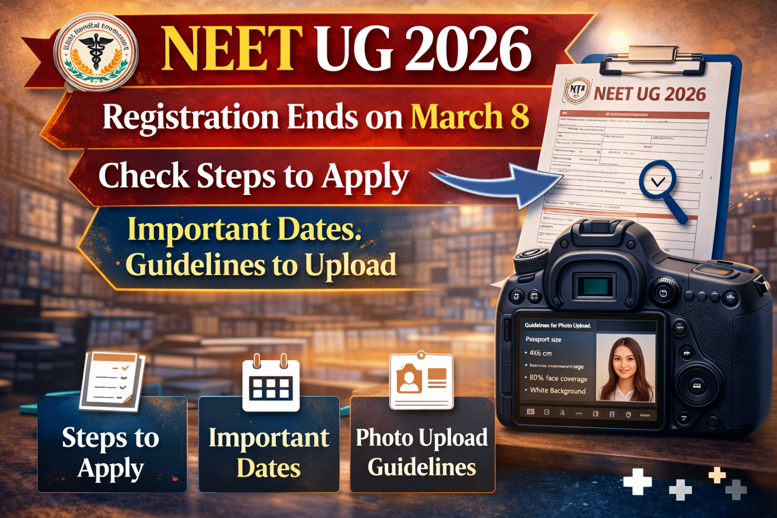 NEET UG 2026 Registration Ends on March 8: Steps to Apply, Important Dates, Photo Upload Guidelines & Latest Updates